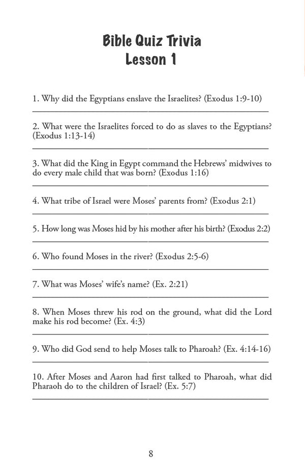 Coming Out of Egypt - Junior Workbook (Digital)