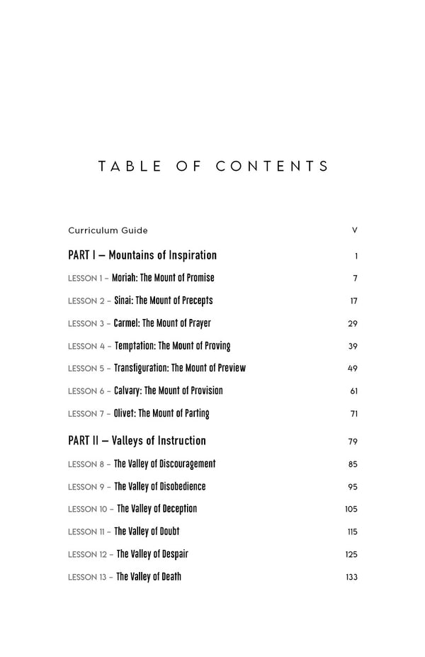 Mountains and Valleys of Scripture Student Edition