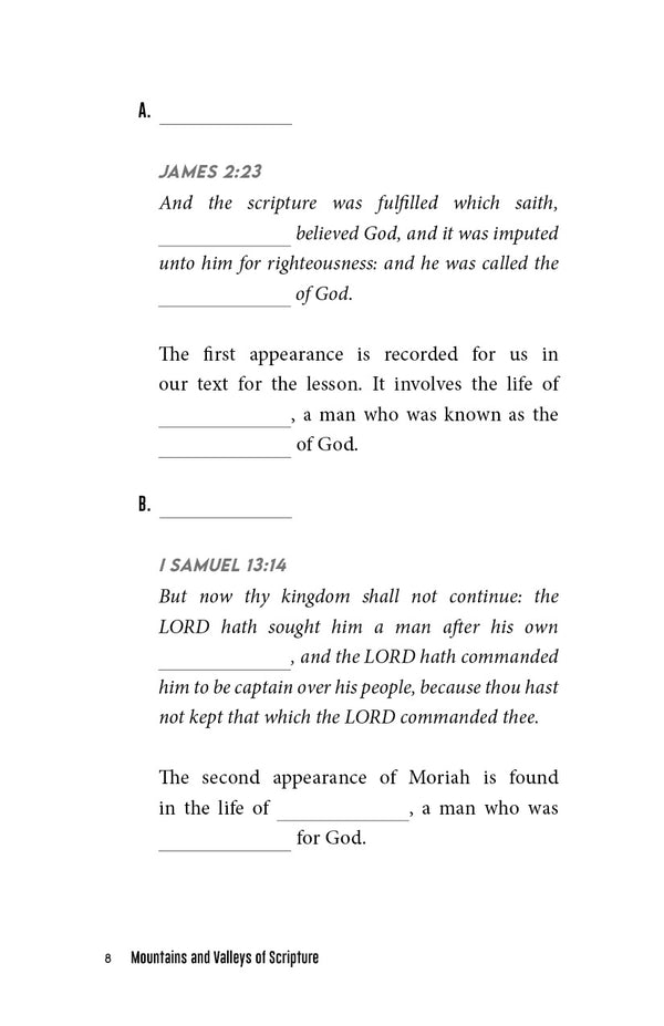 Mountains and Valleys of Scripture Student Edition