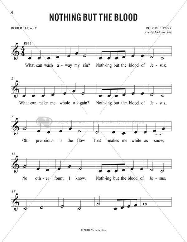 Gospel Hymn Arrangements for Beginner Piano