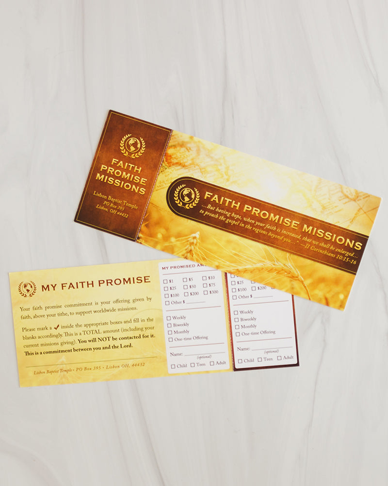 Faith Promise Commitment Card Perforated (A) North Valley Publications