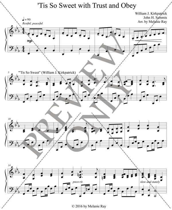 Piano Solo: 'Tis So Sweet with Trust and Obey