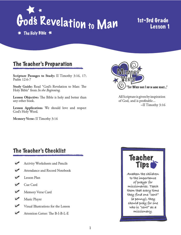In the Beginning - Primary Teacher's Manual