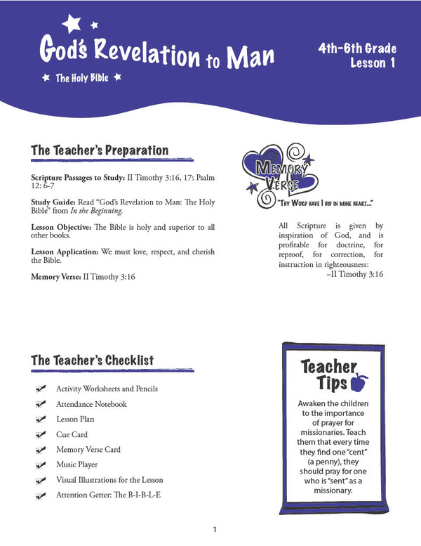 In the Beginning - Junior Teacher's Manual