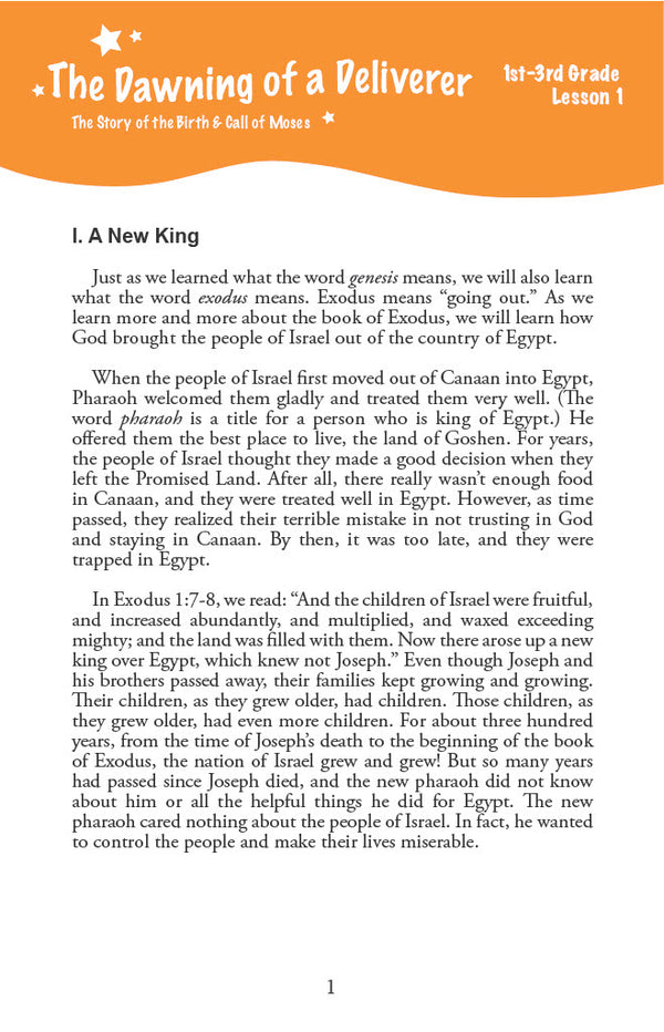 Coming Out of Egypt - Primary Workbook (Digital)