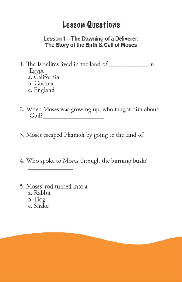 Coming Out of Egypt - Primary Workbook (Digital)