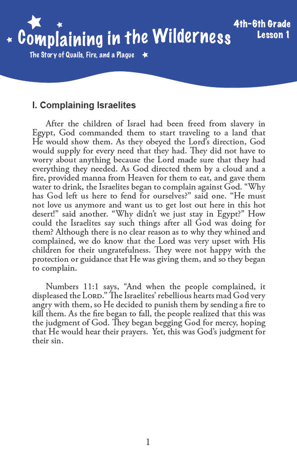 In the Wilderness - Junior Workbook