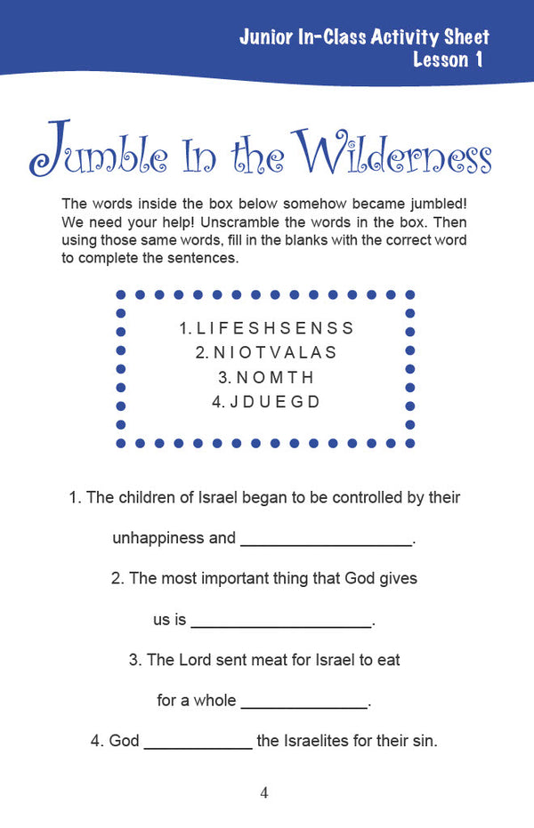 In the Wilderness - Junior Workbook (Digital)