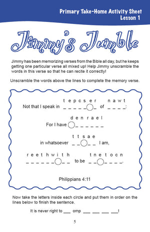 In the Wilderness - Primary Workbook (Digital)