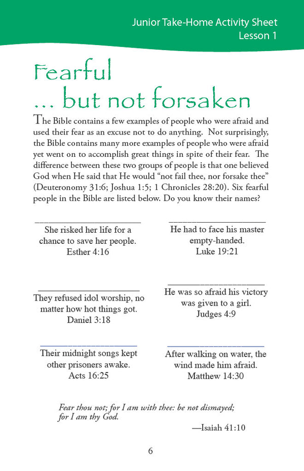 The Promised Land - Junior Workbook