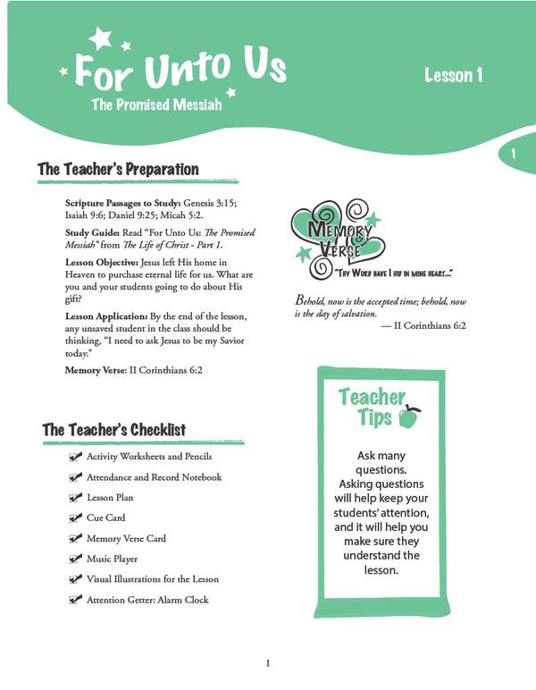 The Life of Christ I - Teacher's Manual (Digital)