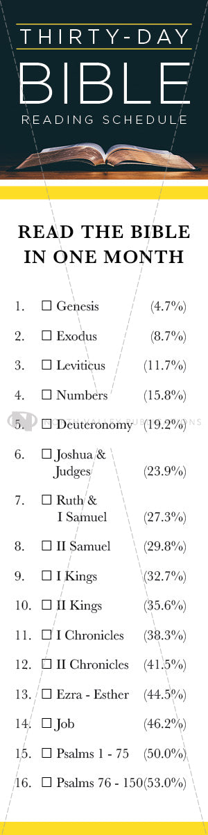 Bible Reading Schedules: Thirty-Day Bookmark