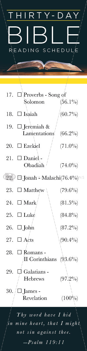 Bible Reading Schedules: Thirty-Day Bookmark