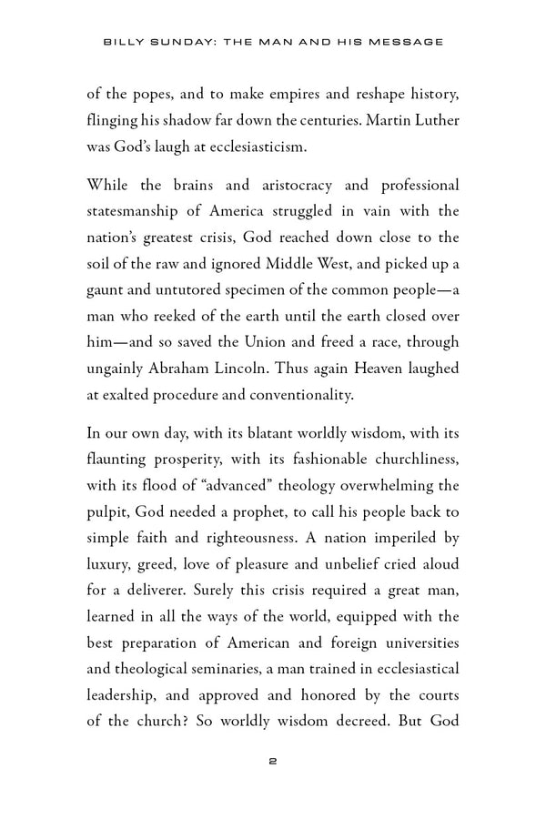 Billy Sunday: The Man and His Message