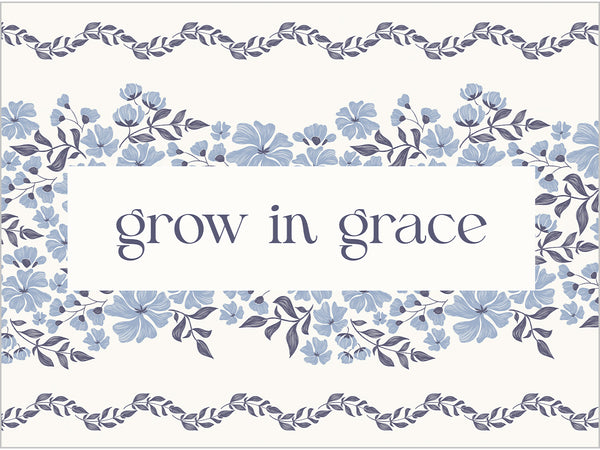 Dusty Blue Vintage Floral