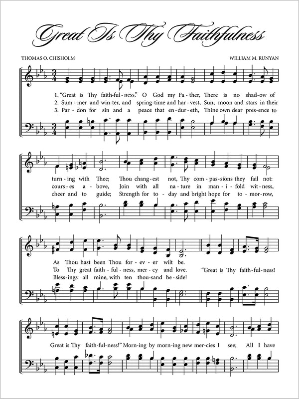 Great Is Thy Faithfulness - Sheet Music