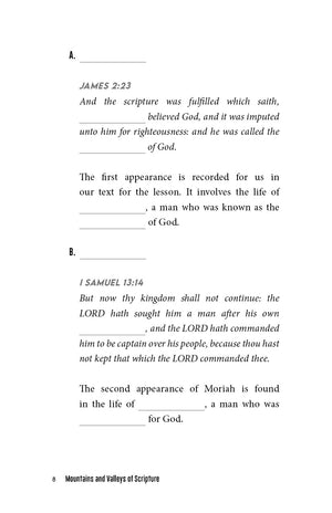 Mountains and Valleys of Scripture Student Edition