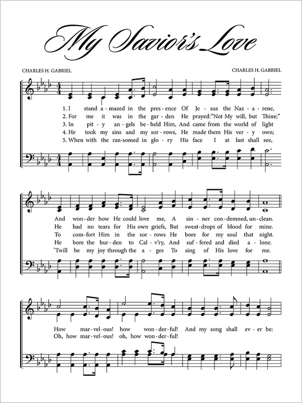 My Savior's Love - Sheet Music