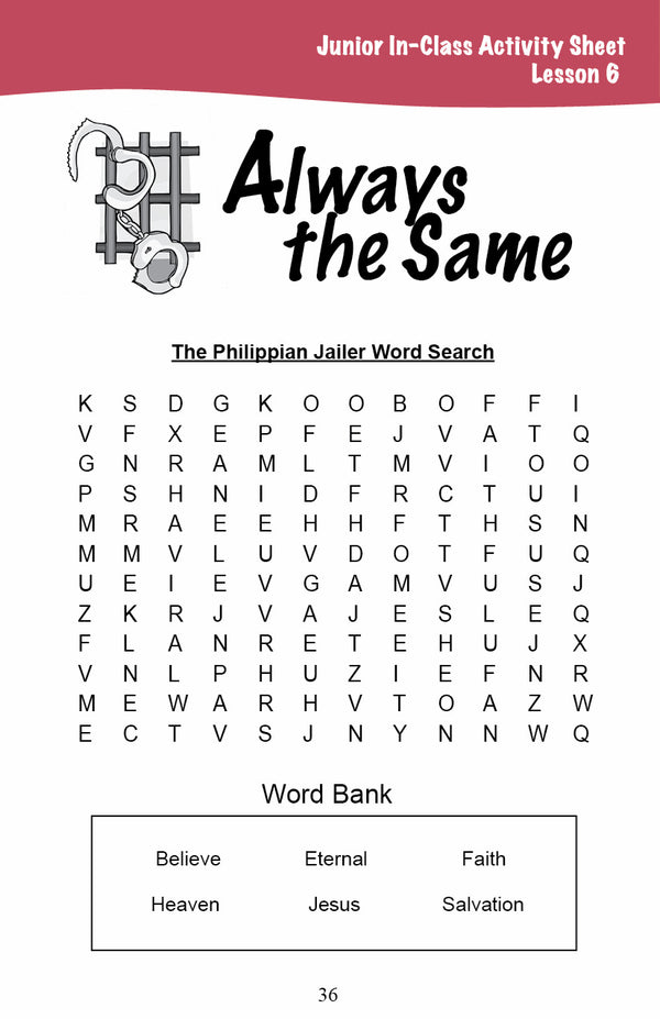 Stories of Salvation - Junior Workbook (Digital)