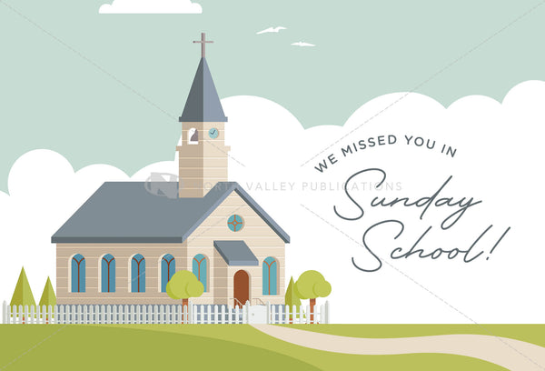 We Missed You in Sunday School Postcards (B)