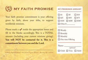 Faith Promise Commitment Card - Non-Perforated (A)