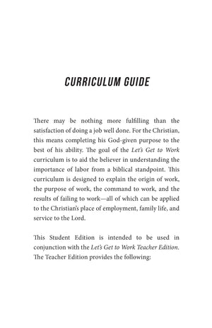 Let's Get to Work Student Edition