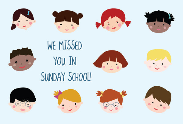 We Missed You in Sunday School Postcards (B)